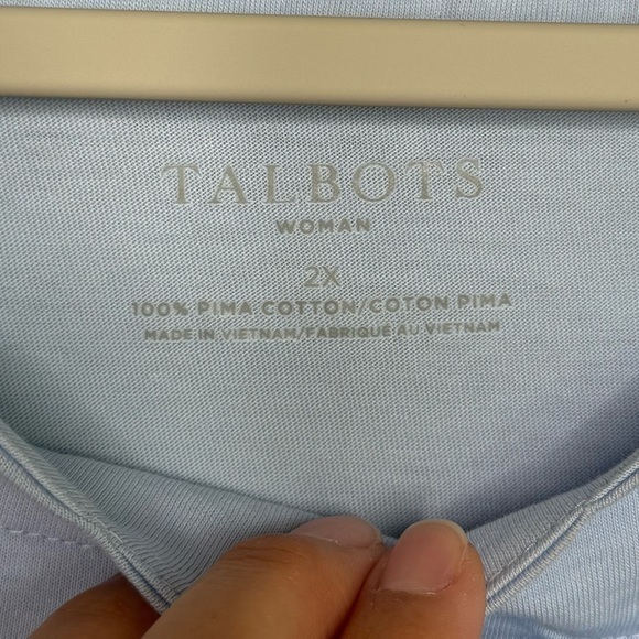 Talbots Scallop Pima Cotton Tee- Sz 2X - Picture 5 of 8